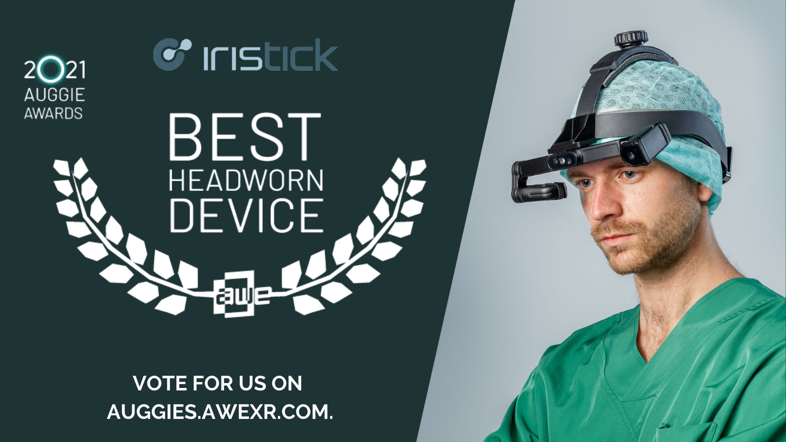 Iristick.H1 is nominated for the Auggie Awards in the 'best head-worn device' category